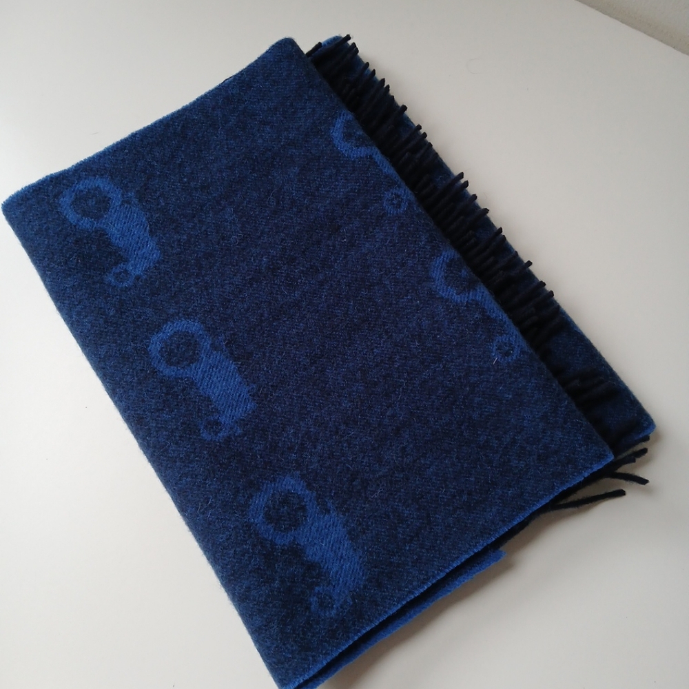 Moods Of Norway Wool Rectangle Scarf Dark Blue - Picture 6 of 6